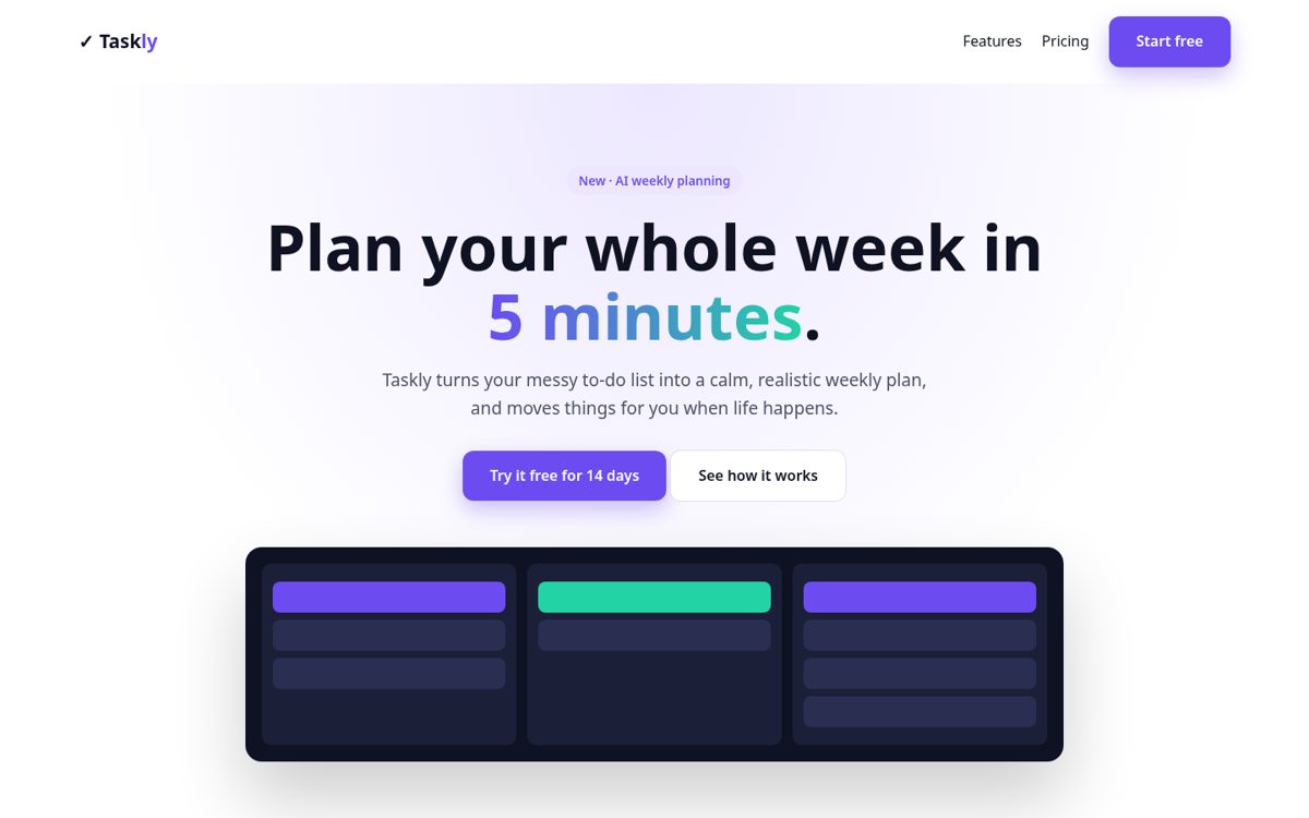 SaaS landing page demo